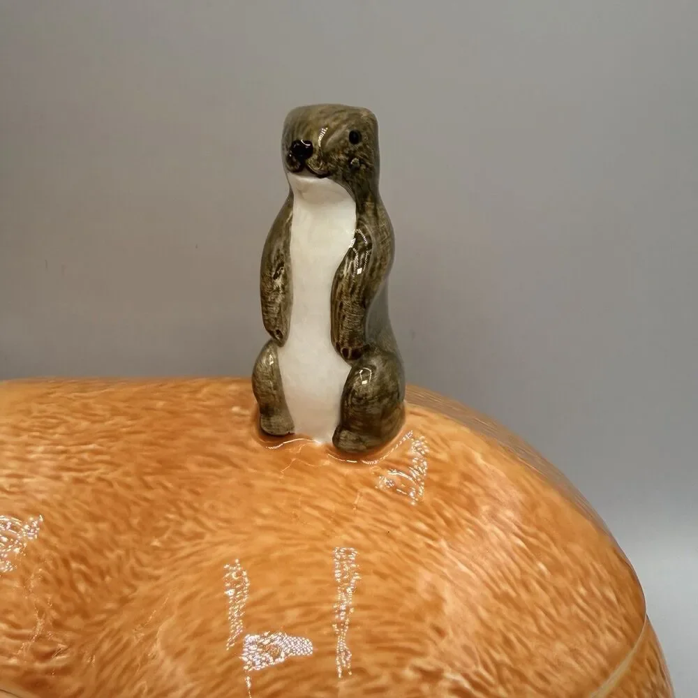Vintage 1991 Hearth & Home Lion Meerkat Cookie Jar Serengeti Safari Jungle Rare